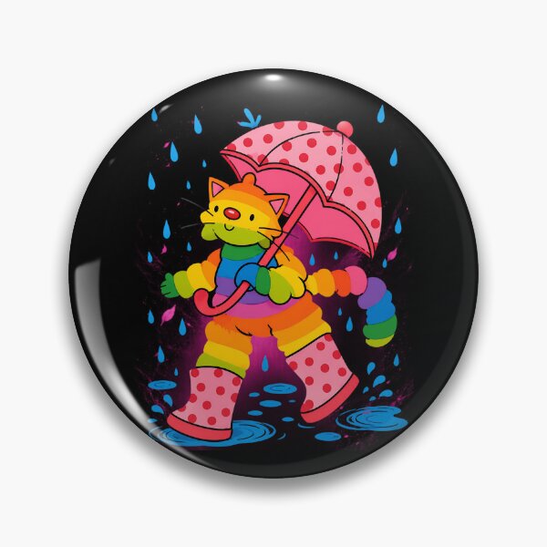 Item preview, Rainbow Cat Walking In Rain designed and sold by EstevaArt.