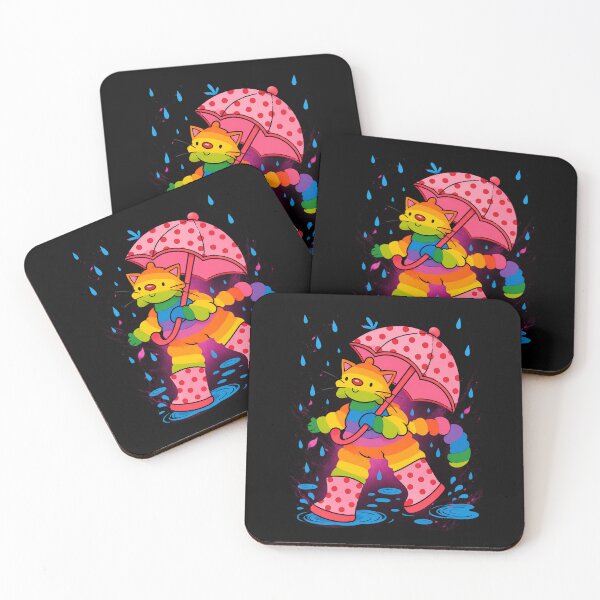 Item preview, Rainbow Cat Walking In Rain designed and sold by EstevaArt.