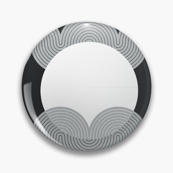 Item preview, Mid Century Modern Sun and Waves Geometric Abstract in Midnight Monochromatic designed and sold by nineFlorals.