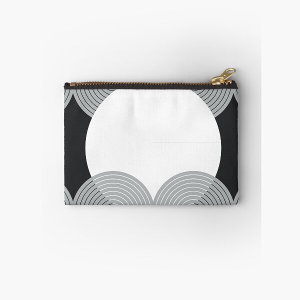 Item preview, Mid Century Modern Sun and Waves Geometric Abstract in Midnight Monochromatic designed and sold by nineFlorals.
