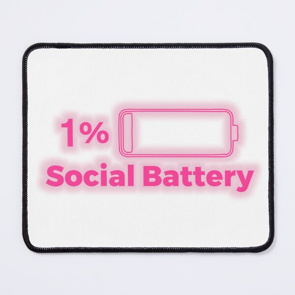 Item preview, 1% Social Battery Neon Low Battery Funny Introvert designed and sold by Joshbrowny.