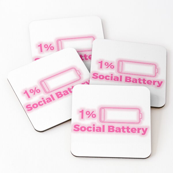 Item preview, ​1% Social Battery Neon Low Battery Funny Introvert designed and sold by Joshbrowny.