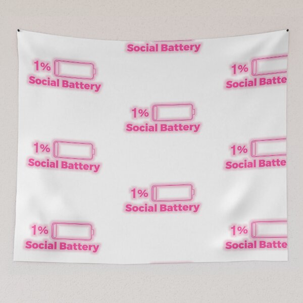 Item preview, ​1% Social Battery Neon Low Battery Funny Introvert designed and sold by Joshbrowny.