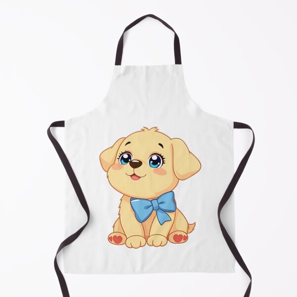 Item preview, Cute kawaii golden retriever puppy with blue bow 05 designed and sold by ChameleonStars.