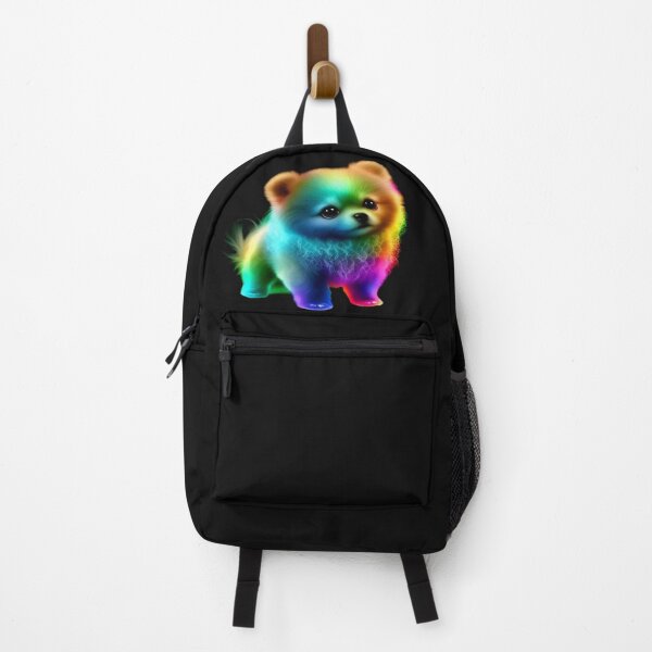 Item preview, The Little Guardian of Colorful Joy, Fluffy Rainbow Puppy - Cute Dog in Bright Neon Colors designed and sold by RAYBIL.