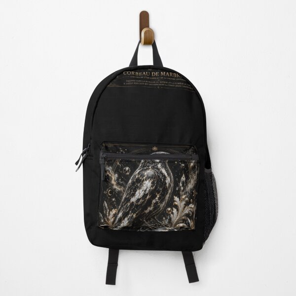 Item preview, Black, white and gold marble raven designed and sold by Axokris.