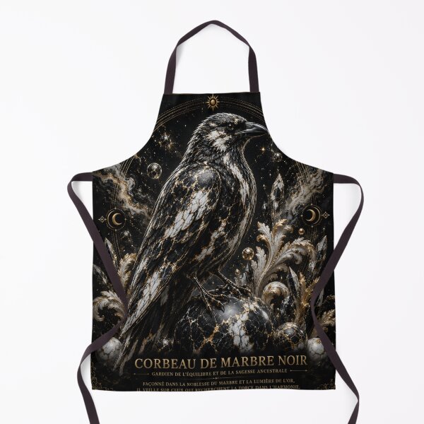 Item preview, Black, white and gold marble raven designed and sold by Axokris.