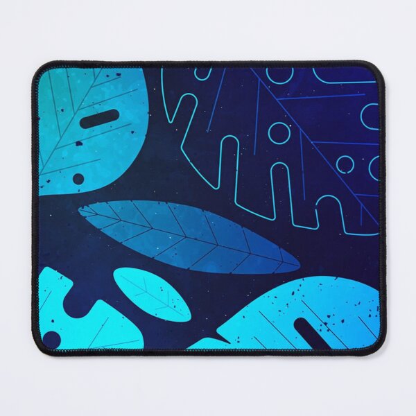Item preview, Neon Blue Tropical Leaves Glowing Monstera Botanical Pattern designed and sold by LYAN-STORE.