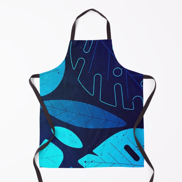 Item preview, Neon Blue Tropical Leaves Glowing Monstera Botanical Pattern designed and sold by LYAN-STORE.