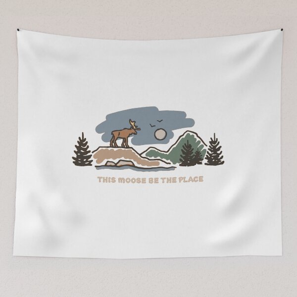 Item preview, This Moose Be the Place – Funny Moose Nature Pun Camping & Wilderness Design designed and sold by Gbriel3.