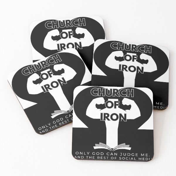 Item preview, Church of Iron - fake church fitness gym shirt designed and sold by We hate everything.