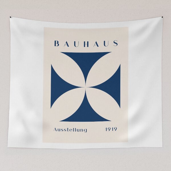 Item preview, Bauhaus Exhibition 1919 Navy Blue Geometric Poster designed and sold by theamouspenk.