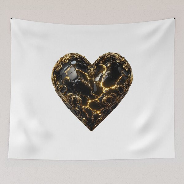 Item preview, Obsidian Gold 3D Heart Luxury Aesthetic Graphic designed and sold by WonderDokkan.