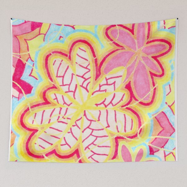 Item preview, Groovy Flower Mandala Retro Color Markers Hand Drawn designed and sold by BOKEbyTC.