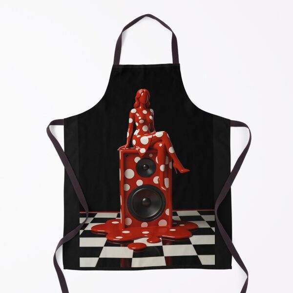 Item preview, Woman Sitting on Speaker Polka Dot Surreal Pop Art designed and sold by YourColorsWall.