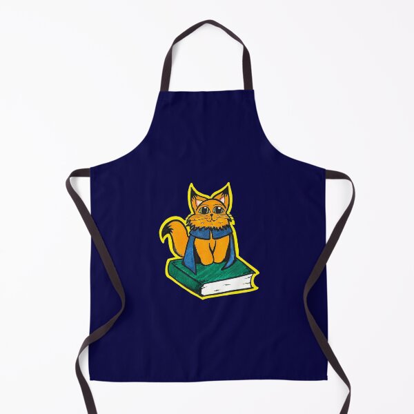 Item preview, Wizard Study Ginger Cat Marker Hand Drawn Navy Blue designed and sold by BOKEbyTC.