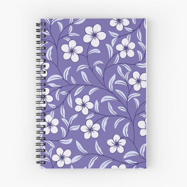 Item preview, Delicate Floral-Soft White on Periwinkle Purple designed and sold by artistmaria.