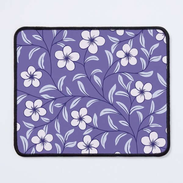 Item preview, Delicate Floral-Soft White on Periwinkle Purple designed and sold by artistmaria.