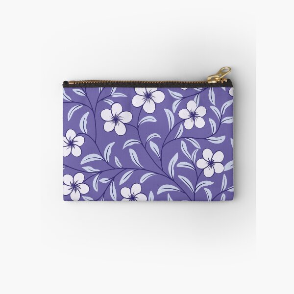 Item preview, Delicate Floral-Soft White on Periwinkle Purple designed and sold by artistmaria.