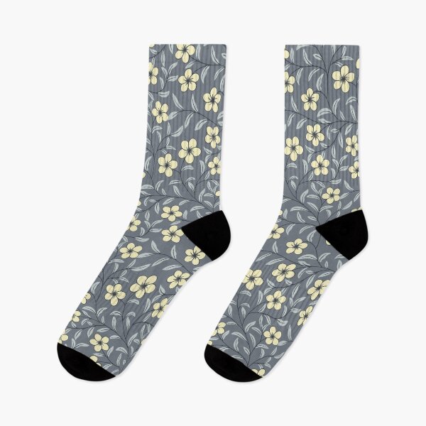 Item preview, Delicate Floral-Soft Yellow on Slate Blue designed and sold by artistmaria.