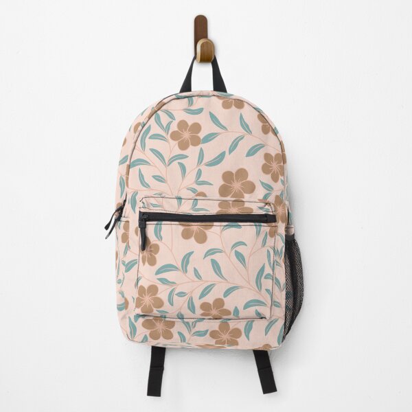 Item preview, Delicate Floral-Warm Taupe on Peach Pink designed and sold by artistmaria.