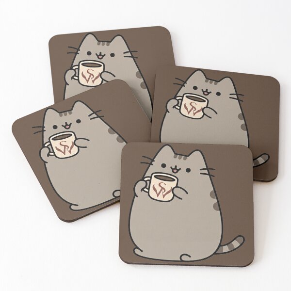 Item preview, Cute cat drinking coffee designed and sold by snoWorkshop.
