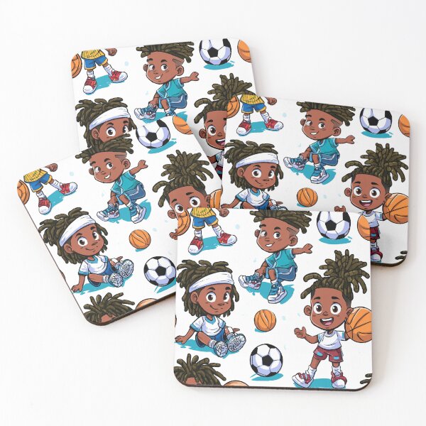 Item preview, Athletic Boys Sports And Locs Print Pattern designed and sold by RichardRags.