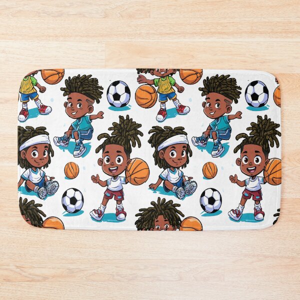 Item preview, Athletic Boys Sports And Locs Print Pattern designed and sold by RichardRags.