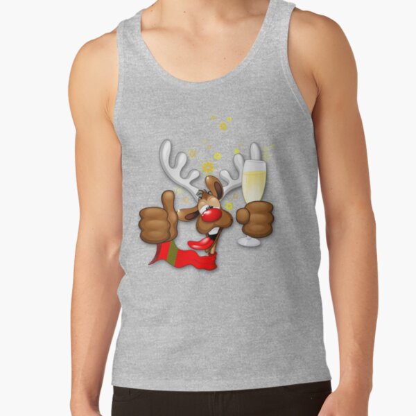 Reindeer Drunk Funny Christmas Character Tank Top