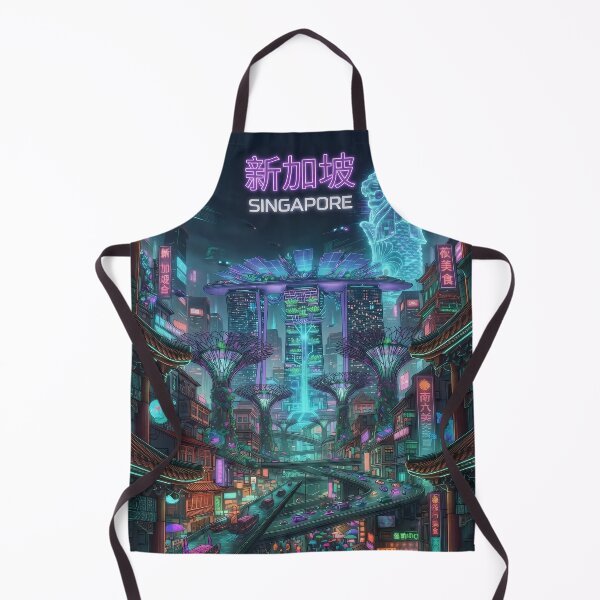 Item preview, Neo Singapore Cyberpunk City Night View Art Print | Futuristic Marina Bay Neon Cityscape Poster designed and sold by SOOstudio73.