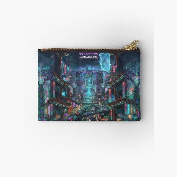 Item preview, Neo Singapore Cyberpunk City Night View Art Print | Futuristic Marina Bay Neon Cityscape Poster designed and sold by SOOstudio73.