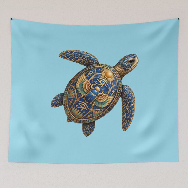 Item preview, Elegant Lapis Lazuli Sea Turtle | Ancient Egyptian Turtle Collection designed and sold by Zaru Art Studio.