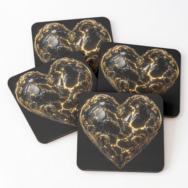 Item preview, Obsidian Gold 3D Heart Luxury Aesthetic Graphic designed and sold by WonderDokkan.