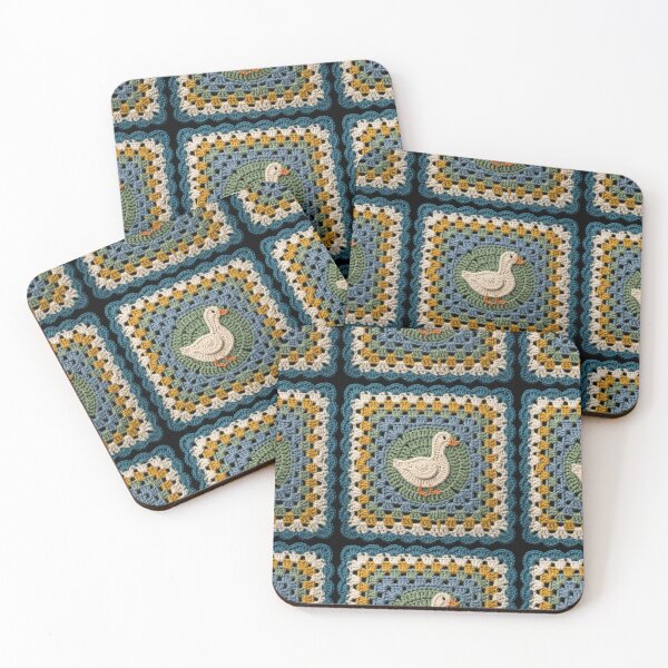 Item preview, Crochet Granny Square Goose or Duck Farmhouse - Moss Green designed and sold by paldronma.