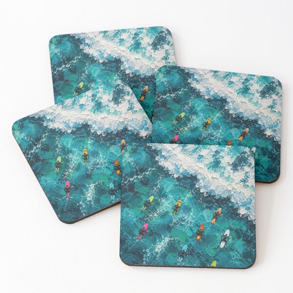 Item preview, Surfers in a textured ocean scene designed and sold by terrelldonald.