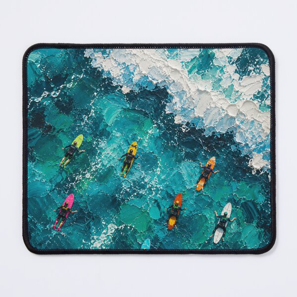 Item preview, Surfers in a textured ocean scene designed and sold by terrelldonald.