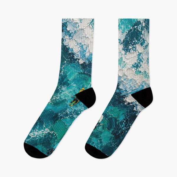 Item preview, Surfers in a textured ocean scene designed and sold by terrelldonald.