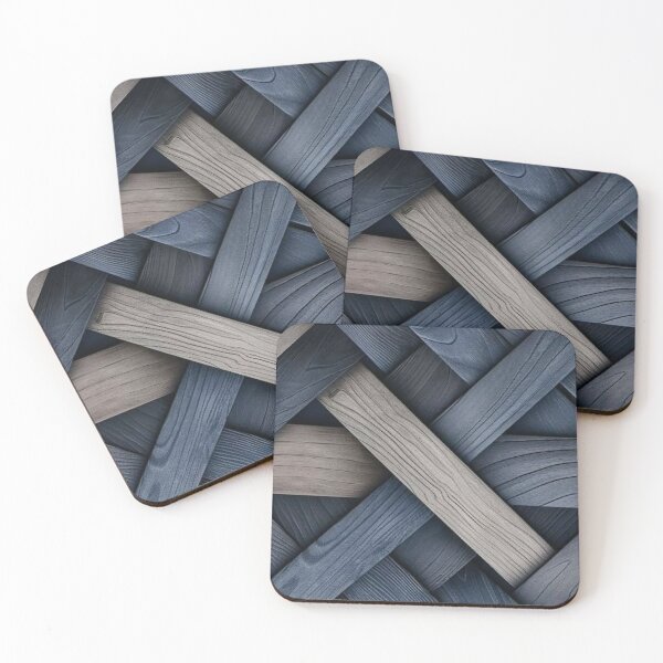 Item preview, Woven Wooden Planks Texture Interlocking Dark Grey and Beige Wood Pattern designed and sold by LYAN-STORE.