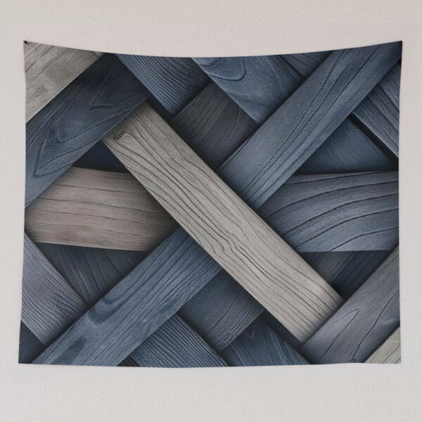 Item preview, Woven Wooden Planks Texture Interlocking Dark Grey and Beige Wood Pattern designed and sold by LYAN-STORE.