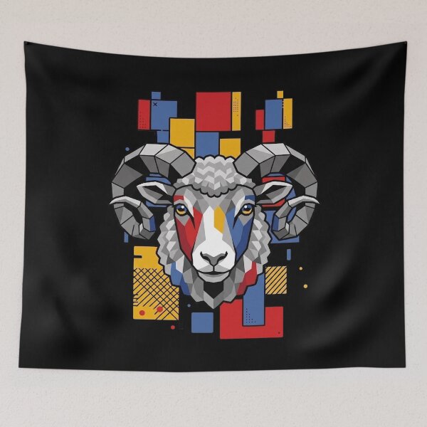 Item preview, Funny Sheep Colorful Blocks Geometric Art Boys Girls Kids designed and sold by FurryHavenPH.