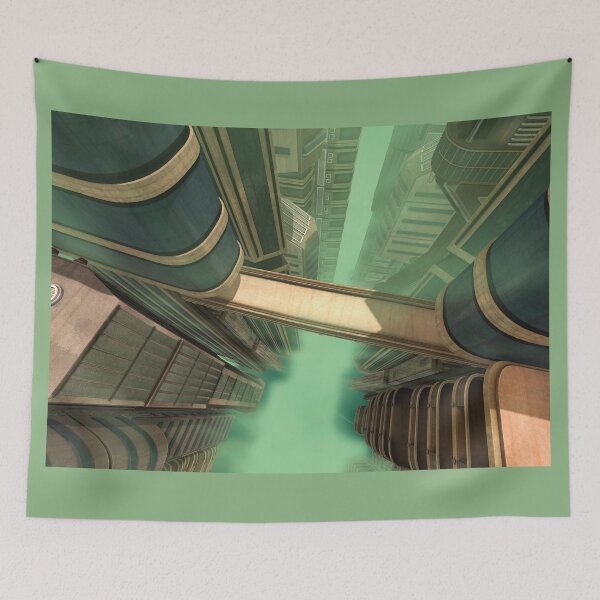 Item preview, Skybridge Above a Retro Futuristic City designed and sold by Vac1.