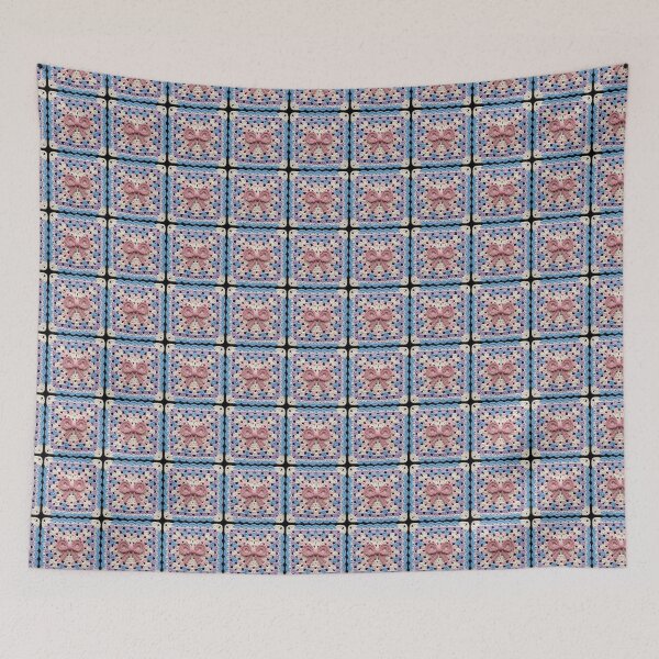 Item preview, Crochet Granny Square Pink Bow Pastel Cream Pattern designed and sold by paldronma.