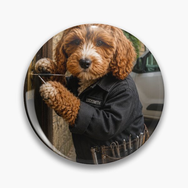 Item preview, Locksmith Cockapoo at Work, Lock Picking and Door Repair Scene designed and sold by Paul Thompson Photography.