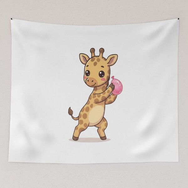 Item preview, Cute Giraffe Holding Water Balloon designed and sold by Ella_Sketch.