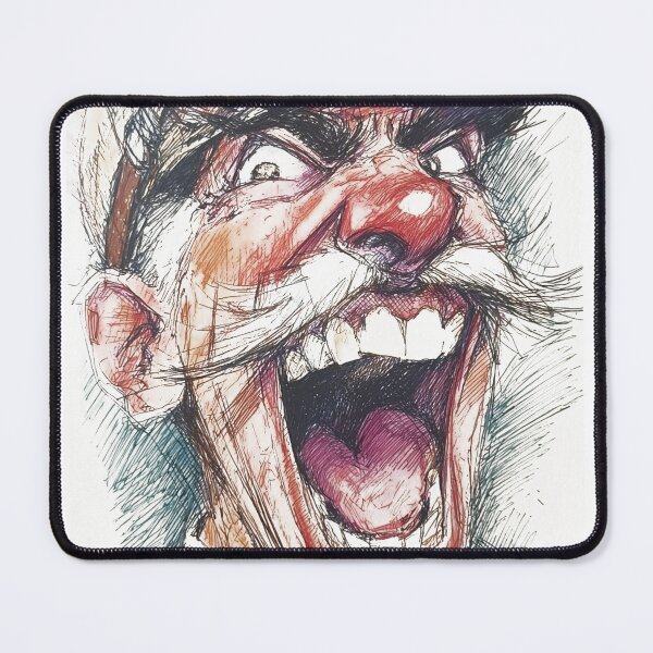 Item preview, Mad Crazy Aviator Pilot Shouting Caricature – Funny Vintage Cartoon Print designed and sold by Craft-Qasba .