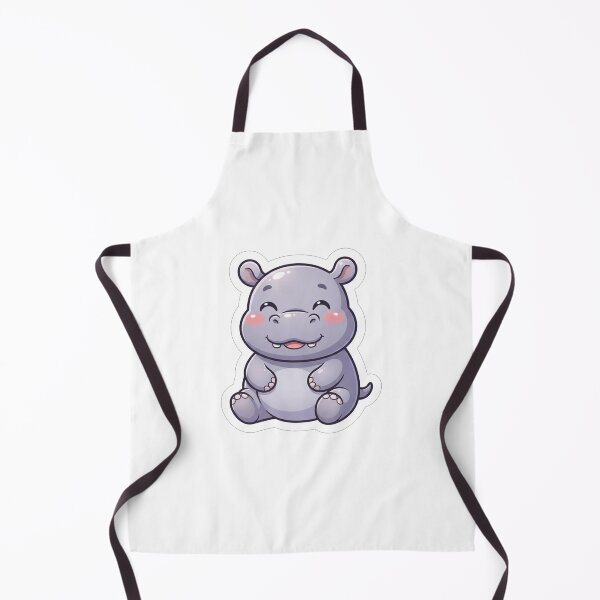 Item preview, Cute Kawaii Smiling Baby Hippo Illustration designed and sold by Owcomm.