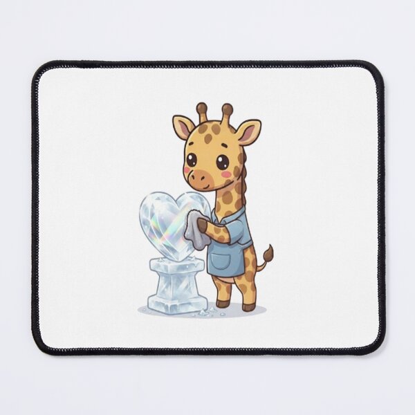 Item preview, Cute Giraffe Polishing Ice Sculpture designed and sold by Ella_Sketch.