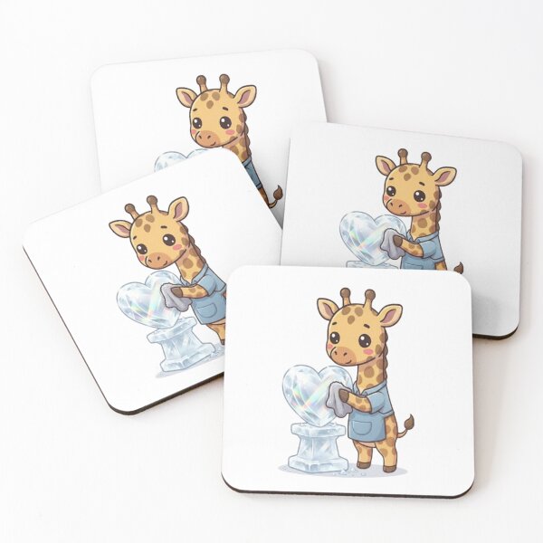 Item preview, Cute Giraffe Polishing Ice Sculpture designed and sold by Ella_Sketch.