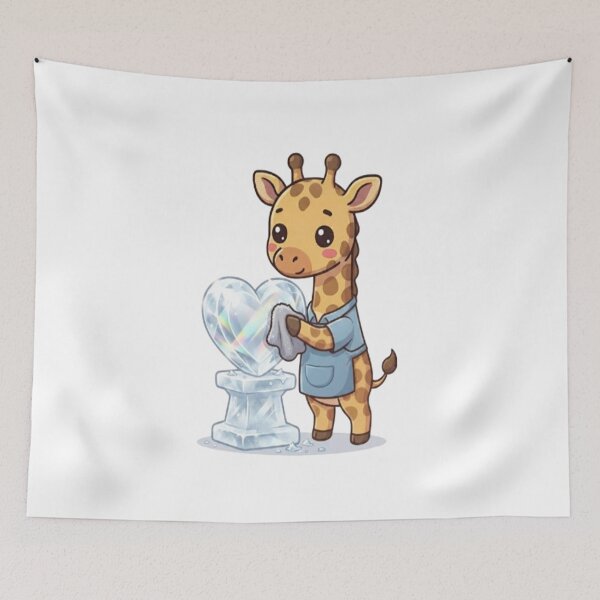Item preview, Cute Giraffe Polishing Ice Sculpture designed and sold by Ella_Sketch.