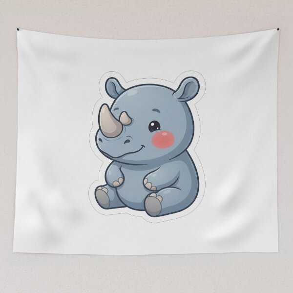 Item preview, Cute Little Baby Rhino Sitting Down designed and sold by Owcomm.